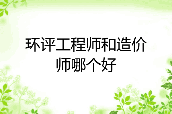 环评工程师和造价师哪个好
