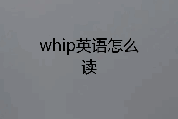 whip英语怎么读