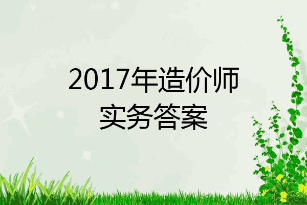2017年造价师实务答案