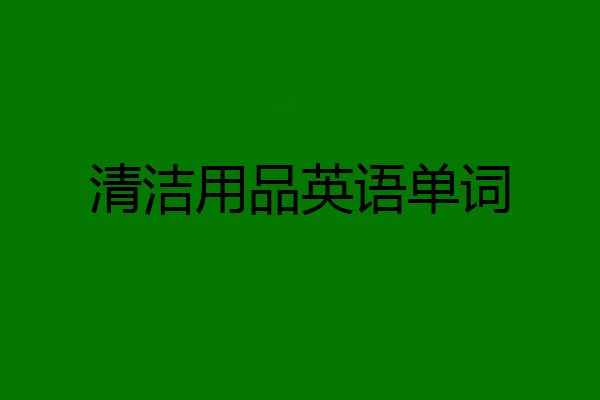 清洁用品英语单词
