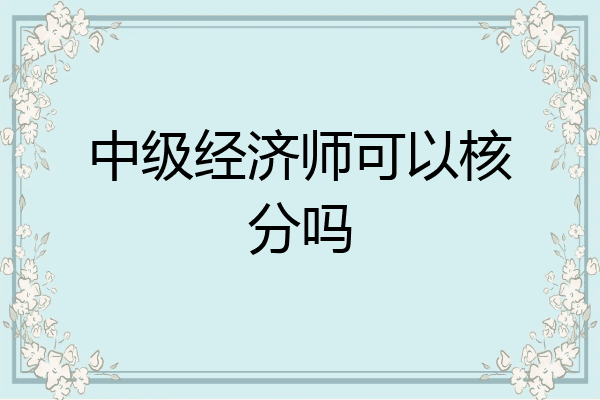 中级经济师可以核分吗