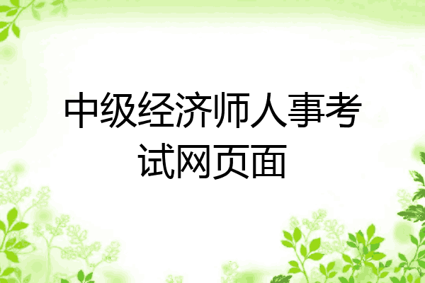 中级经济师人事考试网页面