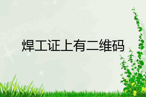 焊工证上有二维码