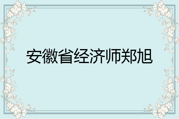 安徽省经济师郑旭