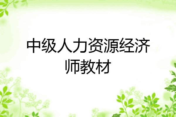 中级人力资源经济师教材