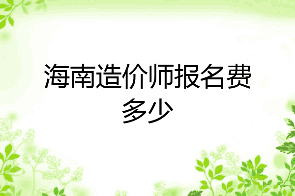 海南造价师报名费多少