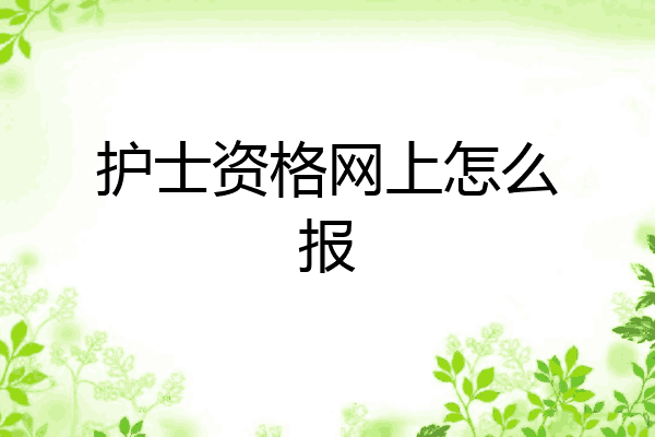 护士资格网上怎么报