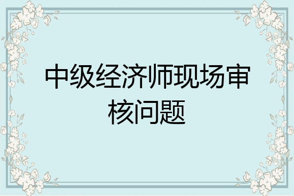 中级经济师现场审核问题