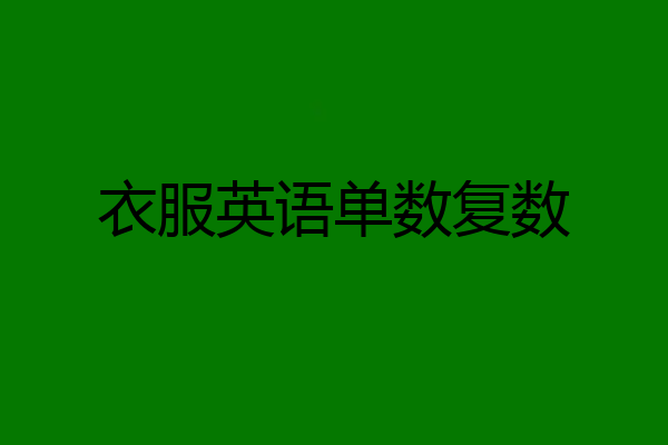 衣服英语单数复数
