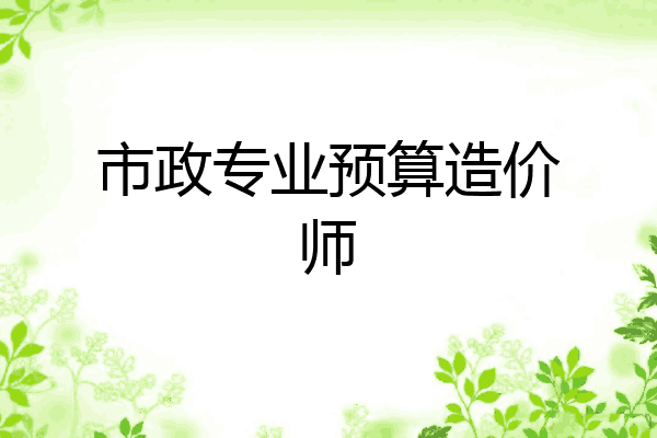 市政专业预算造价师