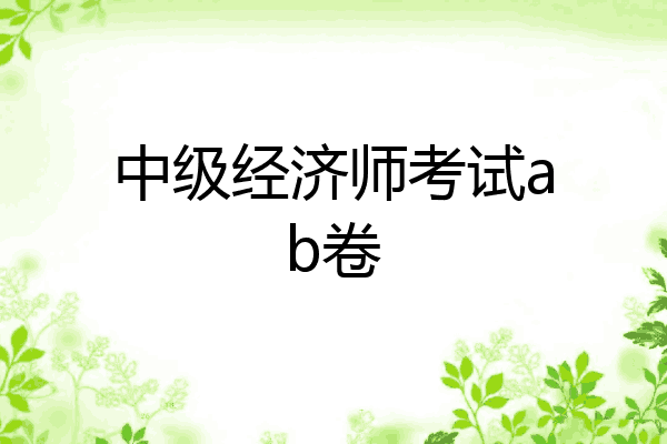 中级经济师考试ab卷
