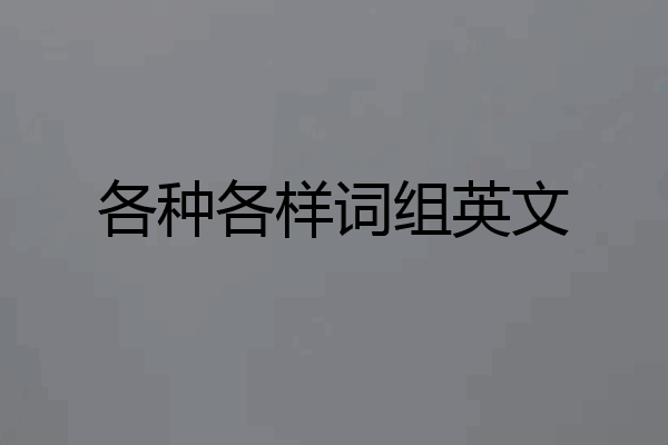 各种各样词组英文