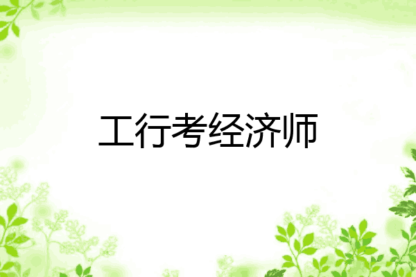 工行考经济师