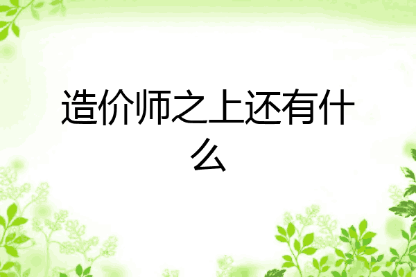 造价师之上还有什么
