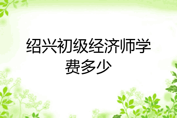 绍兴初级经济师学费多少