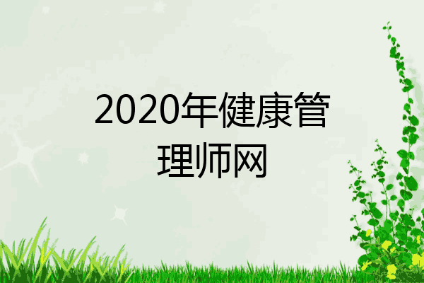 2020年健康管理师网