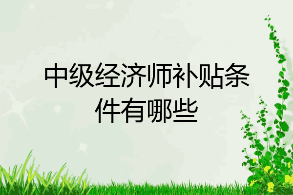 中级经济师补贴条件有哪些