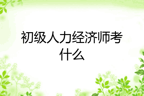 初级人力经济师考什么