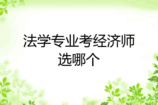 法学专业考经济师选哪个