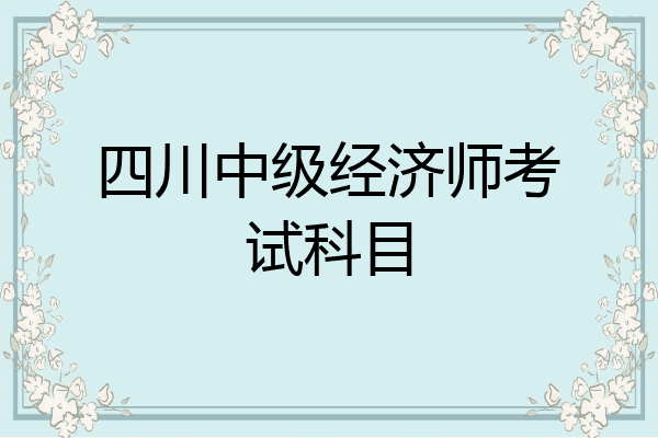 四川中级经济师考试科目