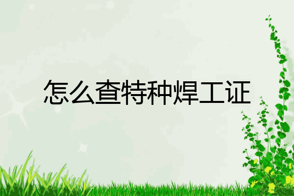 怎么查特种焊工证