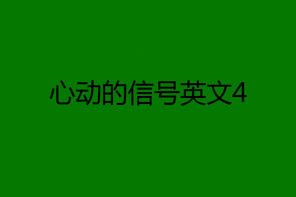 心动的信号英文4