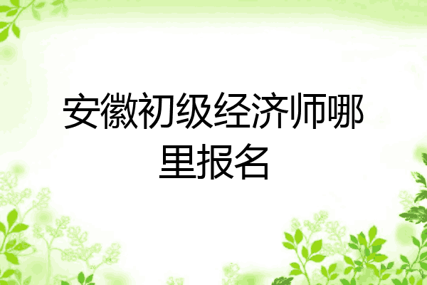 安徽初级经济师哪里报名