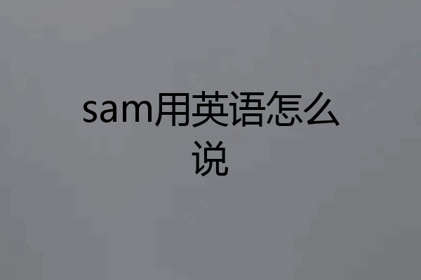 sam用英语怎么说