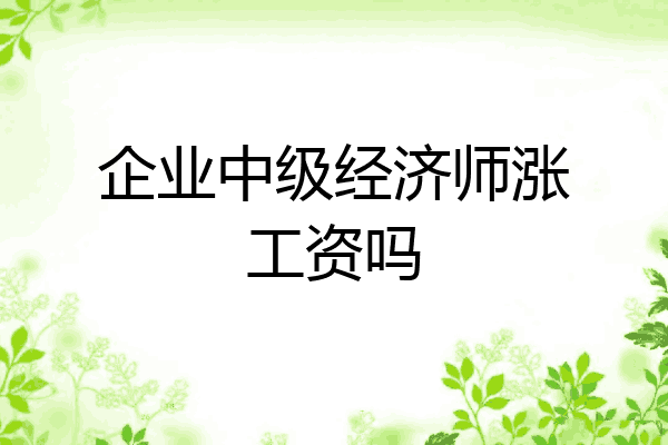 企业中级经济师涨工资吗
