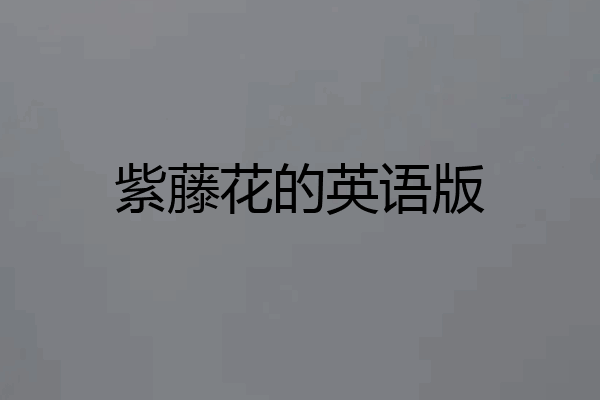 紫藤花的英语版