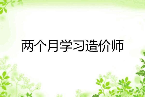 两个月学习造价师