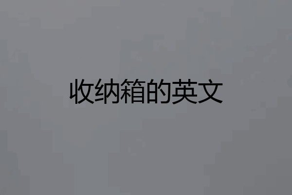 收纳箱的英文