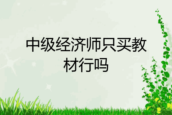 中级经济师只买教材行吗