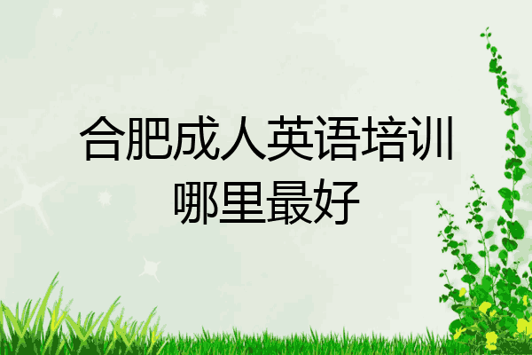合肥成人英语培训哪里最好