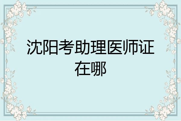 沈阳考助理医师证在哪