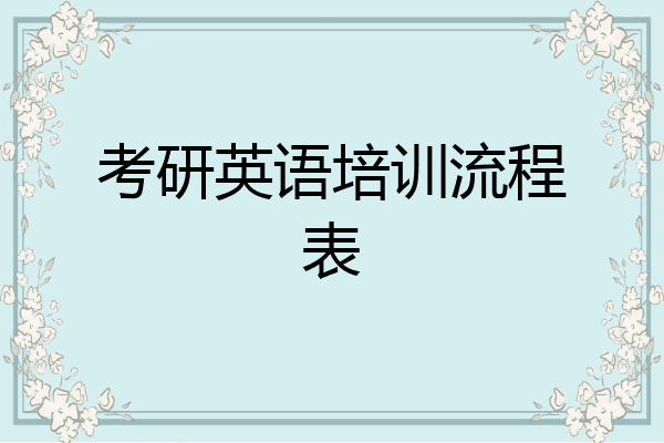 考研英语培训流程表