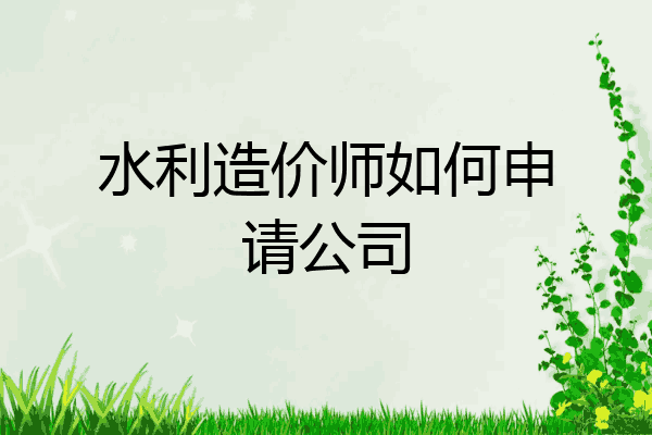 水利造价师如何申请公司