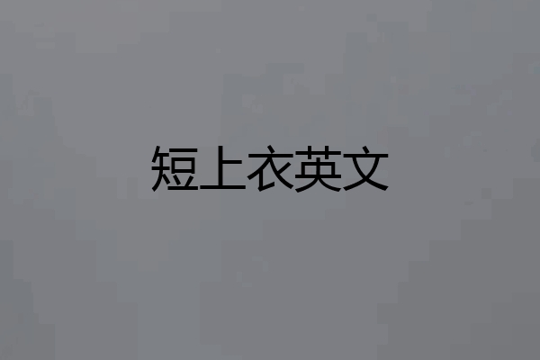 短上衣英文