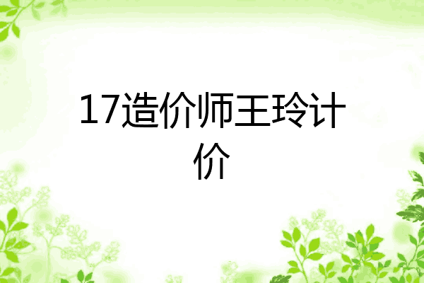 17造价师王玲计价