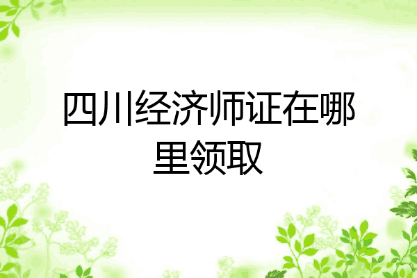 四川经济师证在哪里领取