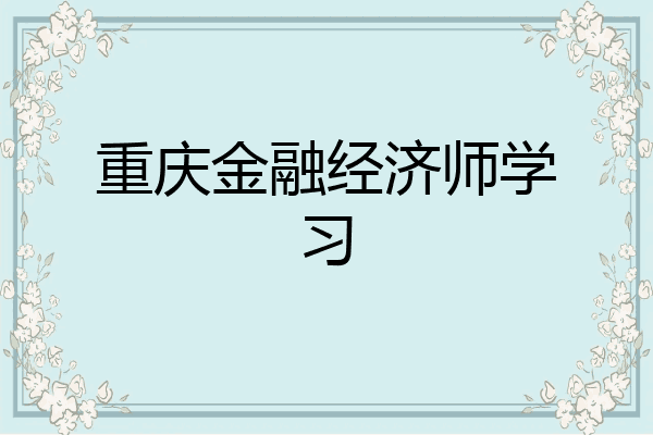 重庆金融经济师学习