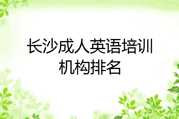 长沙成人英语培训机构排名