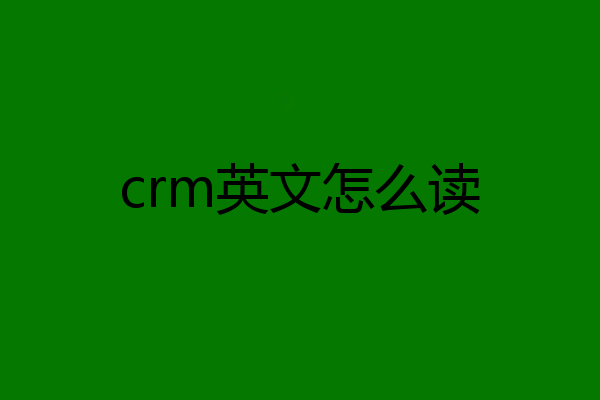 crm英文怎么读