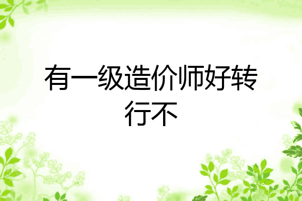 有一级造价师好转行不