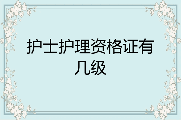 护士护理资格证有几级