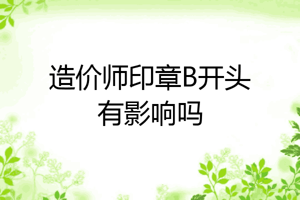 造价师印章B开头有影响吗