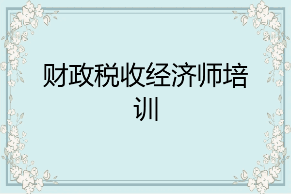 财政税收经济师培训