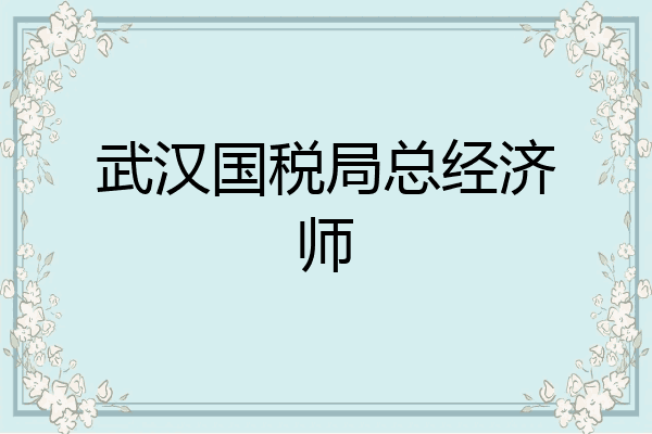 武汉国税局总经济师