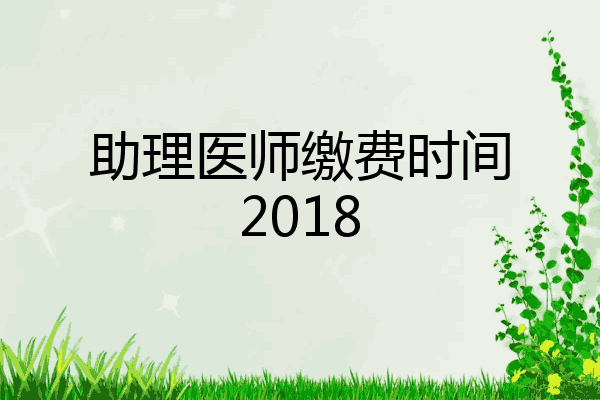 助理医师缴费时间2018