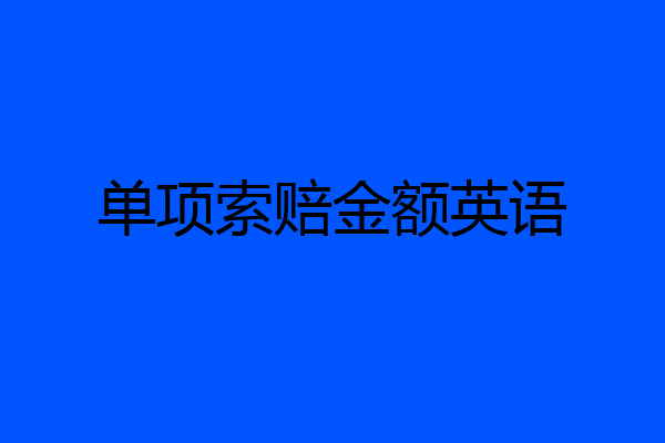 单项索赔金额英语